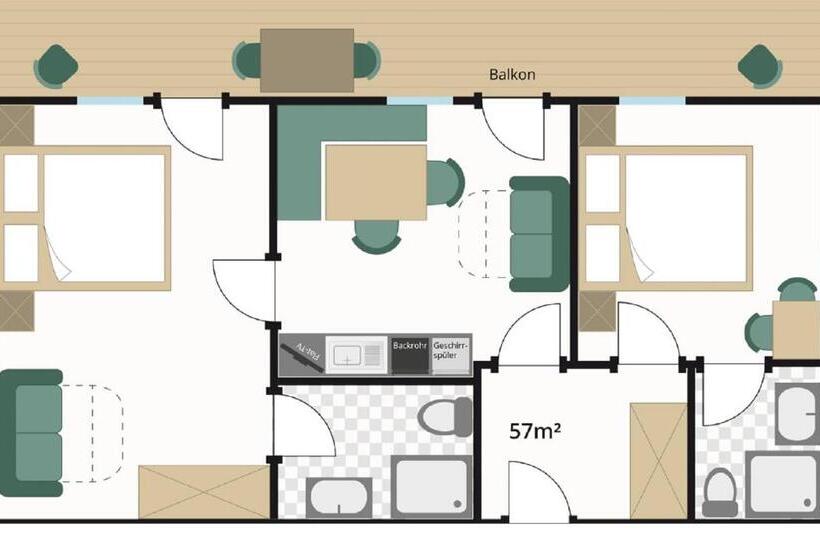 Апартаменты Deluxe 2 Спальни, Garni Ransburgerhof