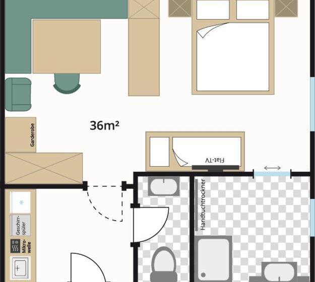 １ベッドルームアパートメント, Garni Ransburgerhof