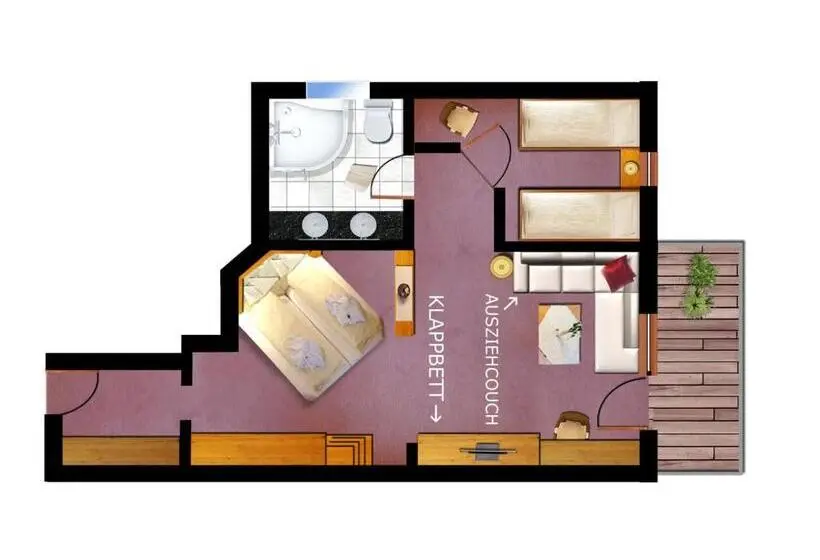 ２ベッドルームアパートメント, Sporthotel Bachmann