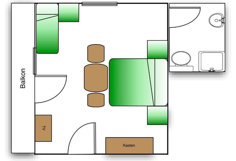 스탠다드 트리플 룸, Pension Handle