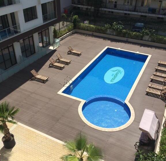 침실 1개 풀장 전망 아파트, Apart Hotel Stamopolu Lux с изглед към морето