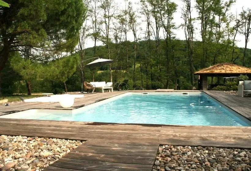 キングサイズベッドのスイートルーム, Cocon De Verdure Avec Piscine Chambre Lit King Size 2m