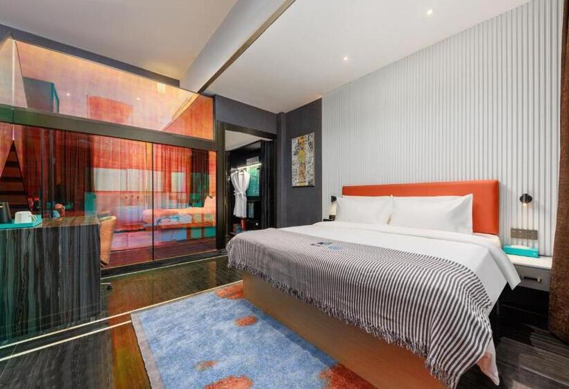 اتاق استاندارد با تخت دو نفره بزرگ, Citynote Hotel   Guangzhou Donghu Metro Station Pearl River Night Tour Dashatou Pier Shop
