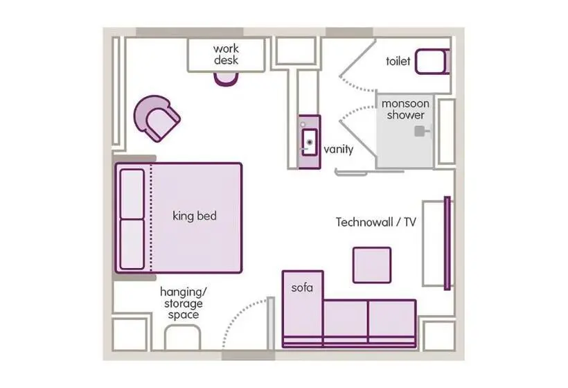 اتاق استاندارد با تخت بزرگ, Yotel Boston