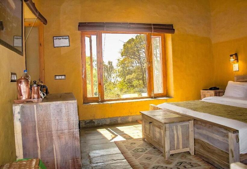 غرفة ديلوكس مزودة بشرفة, Prakriti Aalay   Riverside Mountain View Boutique Eco Resort