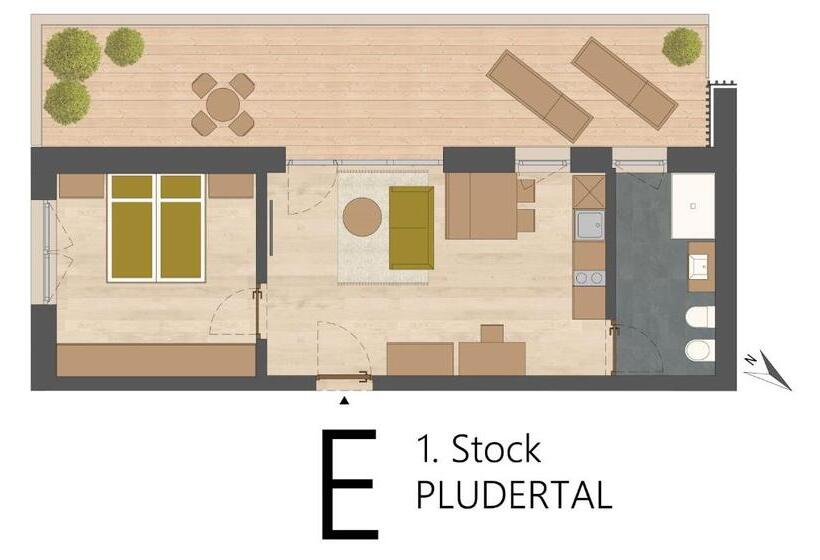 דירה בת חדר שינה 1 עם נוף, Kurblhof Natur Hotel Appartements