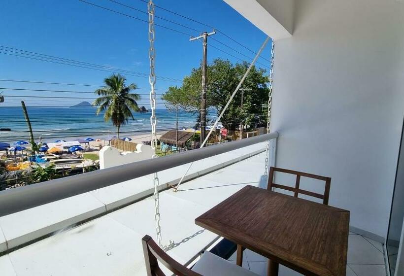 חדר סטנדרט נוף לים עם מרפסת, Juquei Frente Ao Mar Hotel Pousada