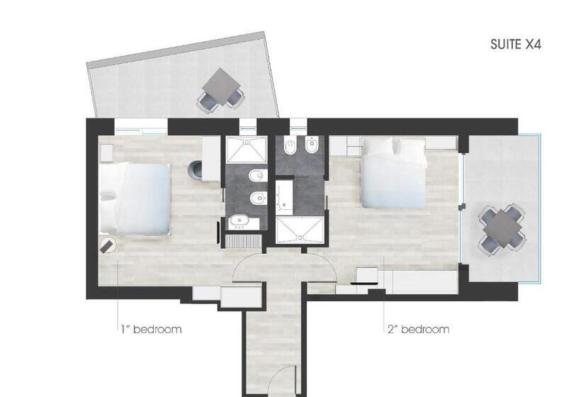 침실 2개 스위트, Hesperia Hotel & Residence