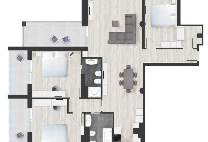 침실 3개 아파트, Hesperia Hotel & Residence