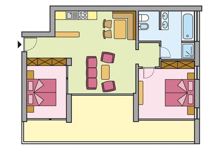 Apartamento 2 Dormitórios, Appartement Kroneliving