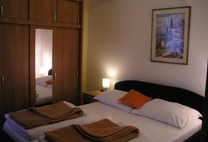 침실1개 아파트 발코니 바다 전망, Aparthotel Pecic