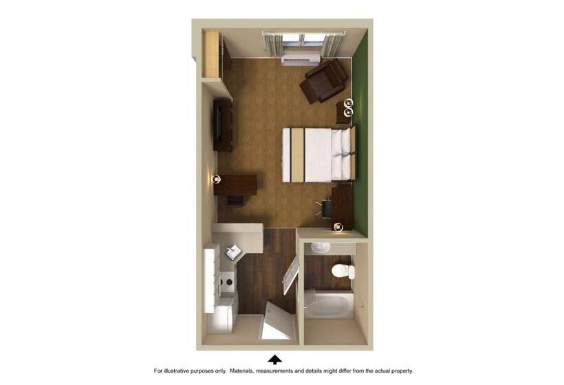带大床的标准工作室, Extended Stay America Suites   Charleston   Mt Pleasant