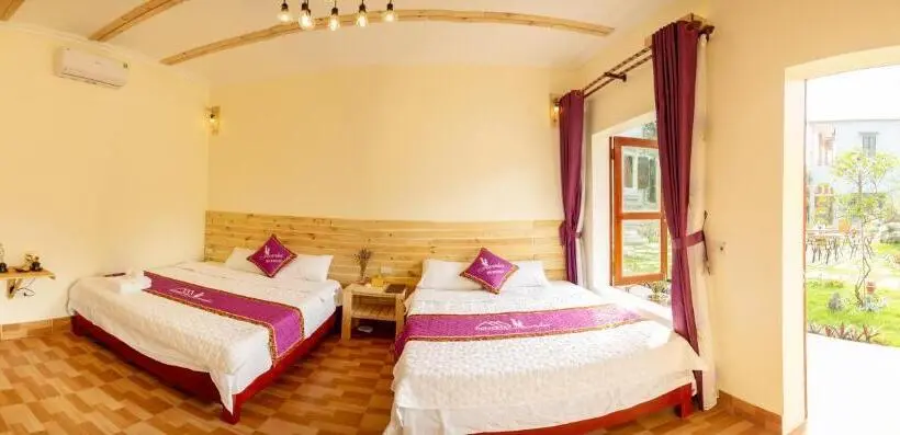 اتاق استاندارد چهارنفره با چشم‌انداز باغ, Tam Coc Lavender Homestay