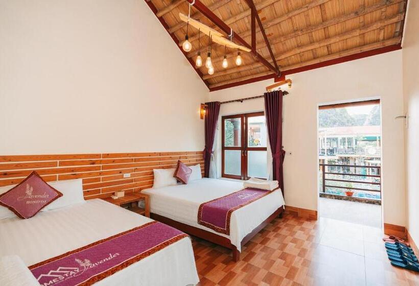 اتاق استاندارد چهارنفره با چشم‌انداز باغ, Tam Coc Lavender Homestay