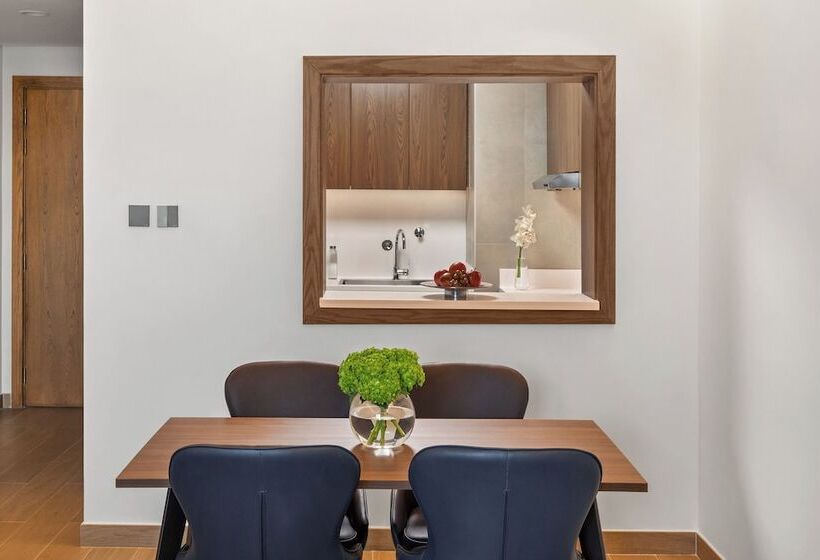 침실1개 아파트 발코니 바다 전망, Beach Bay Hotel Mirfa