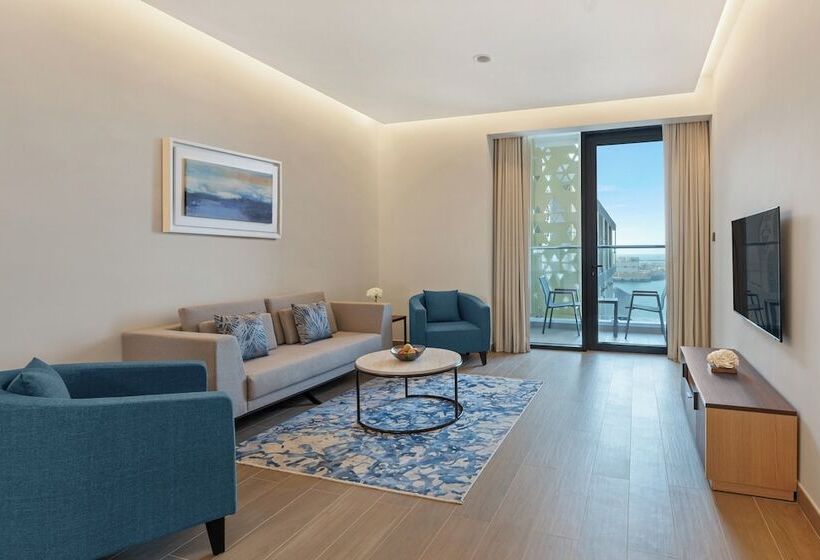 침실1개 아파트 발코니 바다 전망, Beach Bay Hotel Mirfa