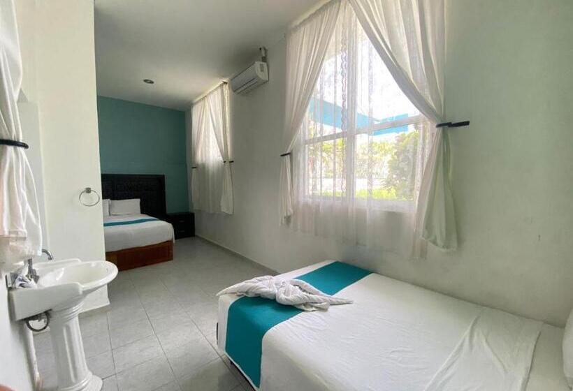 스탠다드 룸 더블 침대 2개, Awazul Bacalar