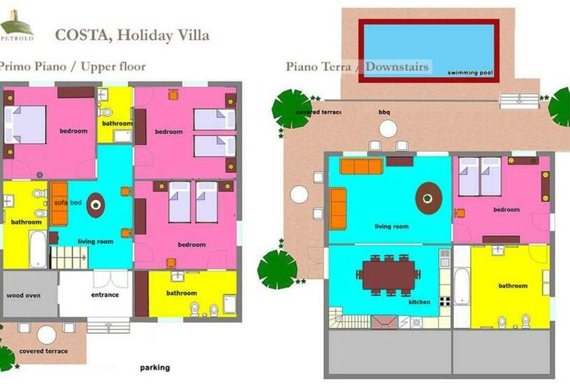 빌라 1 베드룸 - 수영장, Petrolo