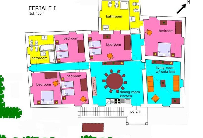 침실 1개 테라스 아파트, Petrolo