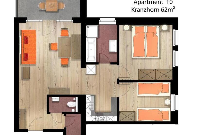 Апартаменты 2 Спальни, Pension Apartment Hödner