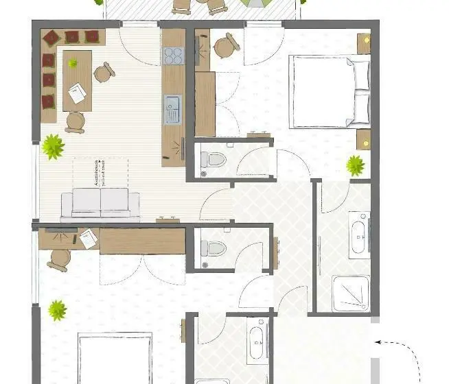 １ベッドルームのデラックスアパートメント, Gästehaus Toferer