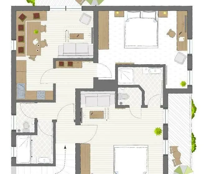 １ベッドルームペントハウスアパート, Gästehaus Toferer