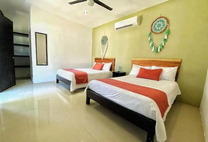 اتاق استاندارد چهارنفره با چشم‌انداز باغ, Boutique Las Nubes Bacalar