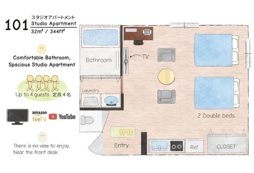 חדר סטודיו סטנדרד, Condominium Hotel Mihama Upi
