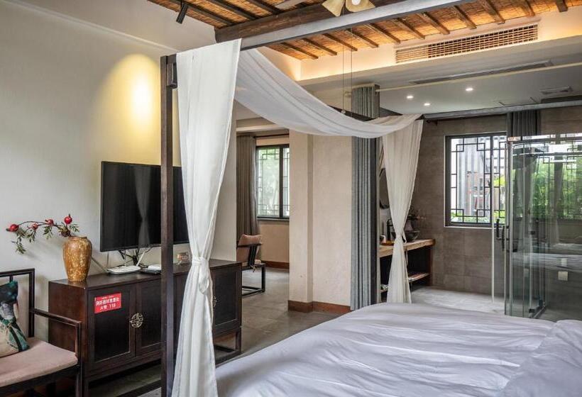 Büyük Çift Kişilik Yataklı Lüks Oda, Tingjian Musu Private Soup Design Homestay   South Gate Of Wuzhen Xizha Scenic Area