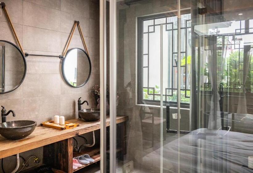 غرفة سوبيريور سرير كينج, Tingjian Musu Private Soup Design Homestay   South Gate Of Wuzhen Xizha Scenic Area