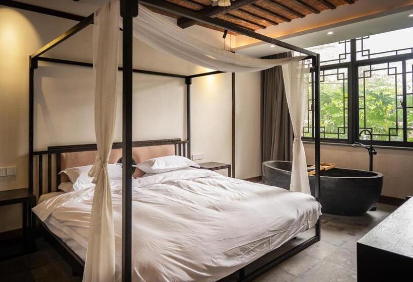 غرفة سوبيريور سرير كينج, Tingjian Musu Private Soup Design Homestay   South Gate Of Wuzhen Xizha Scenic Area