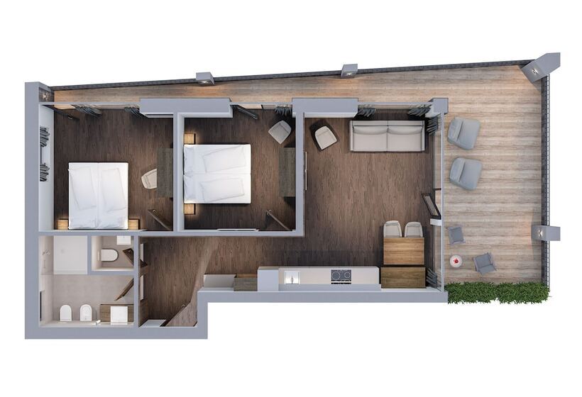 Апартаменты Пентхаус 2 Спальни, Aquila Dolomites Residence