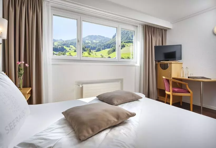 Comfort room with mountain view, Seerausch Swiss Quality