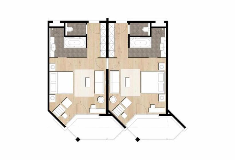 带阳台的高级房间, Schweizerhof Lenzerheide