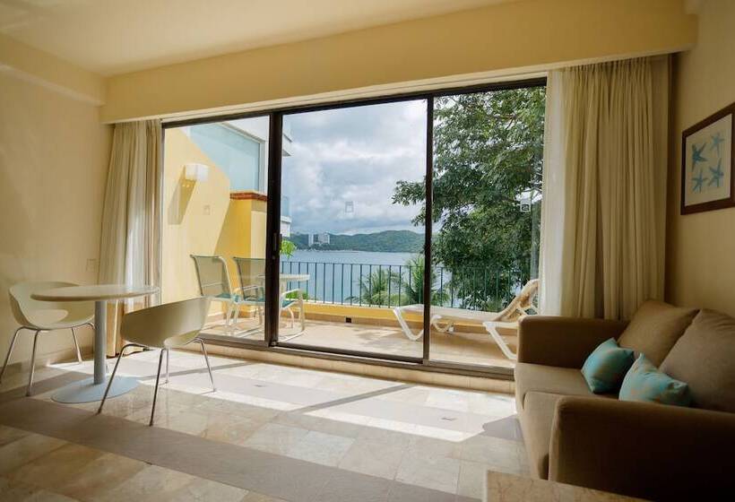 غرفة ديلوكس ذات إطلالة جانبية على البحر, Camino Real Acapulco Diamante