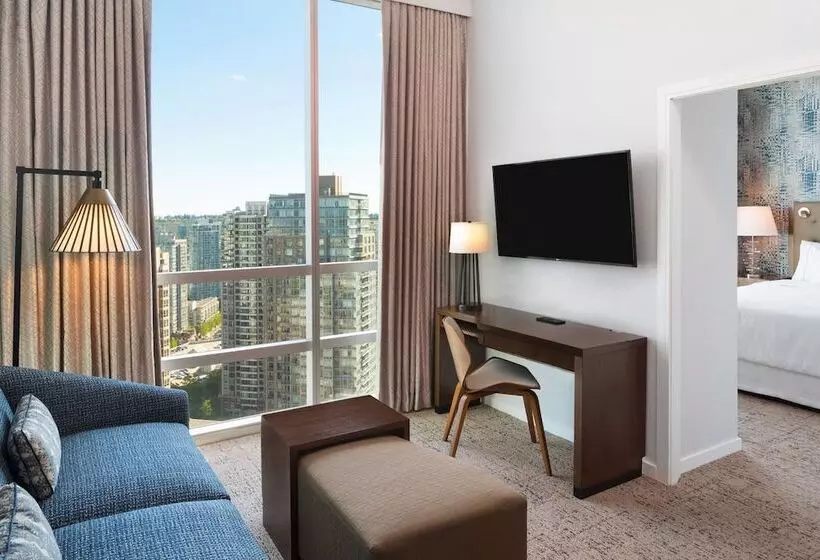 ダブルベッドのスタンダードスタジオ, Hilton Vancouver Downtown