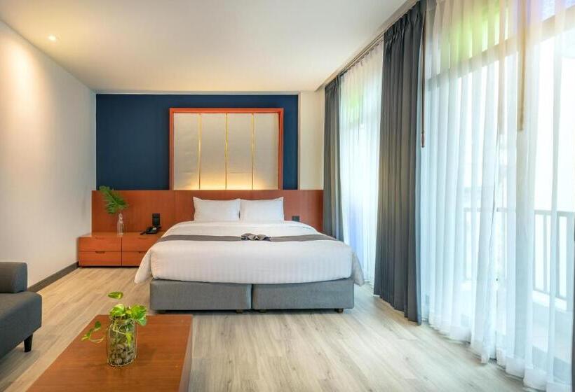 디럭스 룸 킹사이즈 침대, Monkham Village Hat Yai