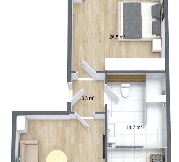 آپارتمان سوپریور 1 خوابه, Zollikof Aparts   Sauna & Studioapartments