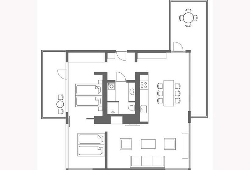 דירת פנטהאוז 2 חדרי שינה, Charlottehaven