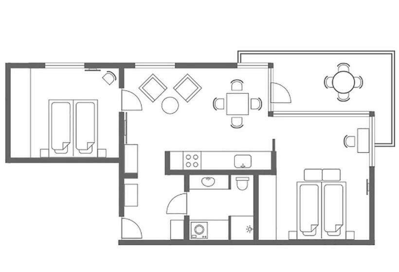 דירה משפחתית 2 חדרי שינה, Charlottehaven