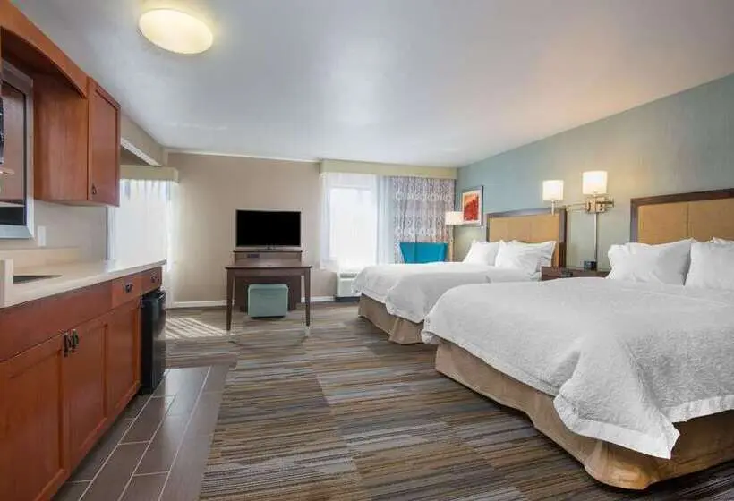 クイーンサイズベッドのスイートルーム, Embassy Suites By Hilton Rockford Riverfront