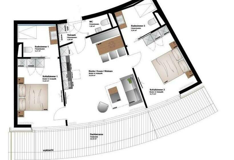 Апартаменты Пентхаус 1 Спальня, Apartmenthotel Sonnenhof