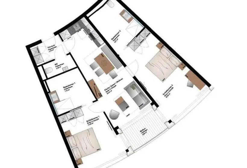 Superior-huoneisto 1 Makuuhuone, Apartmenthotel Sonnenhof