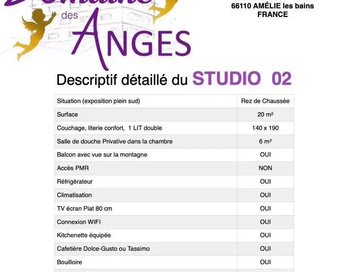 ビュー有りのスタンダードワンルーム, Domaine Des Anges