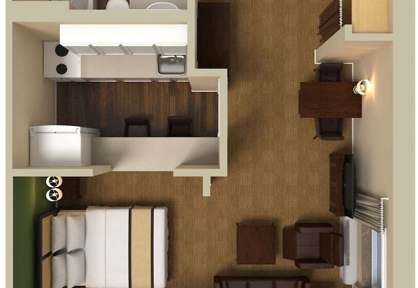 Студия Deluxe, Extended Stay America Suites  Raleigh  North Raleigh  Wake Towne Dr