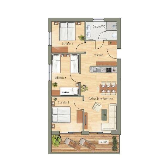 침실 1개 발코니 아파트, Damüls Appartements