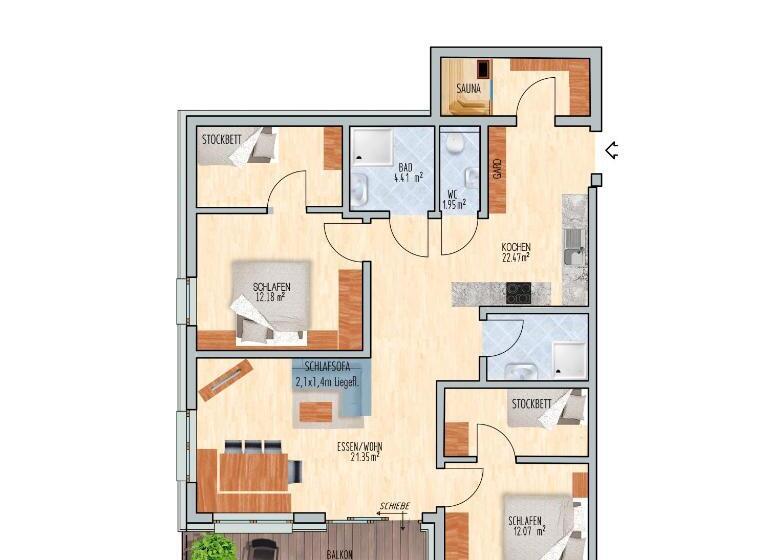 침실 1개 아파트, Damüls Appartements