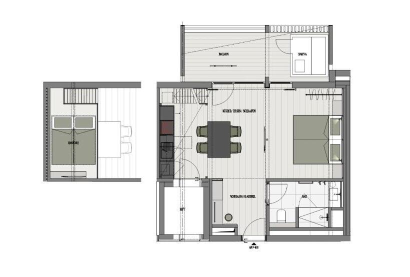 带1个卧室的顶楼公寓, Das Bleibt Alpine Suites