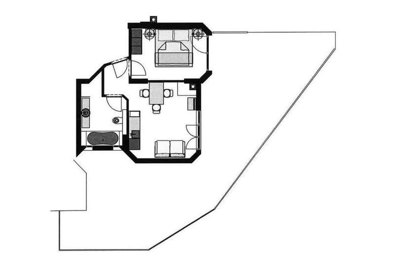 带1个卧室的带阳台的公寓, Rosamunde Apartments