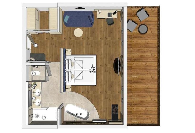 غرفة ديلوكس مزودة بشرفة, Landrefugium Obermüller Spa & Naturresort 4,5 Sterne